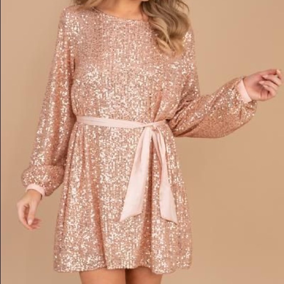 Mint Julep midnight in Paris rose gold sequin dress - Picture 1 of 4